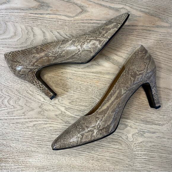 Vintage Stuart Weitzman Snakeskin Leather Pump Heels Women’s 10 (modern 9.5) - Picture 9 of 13